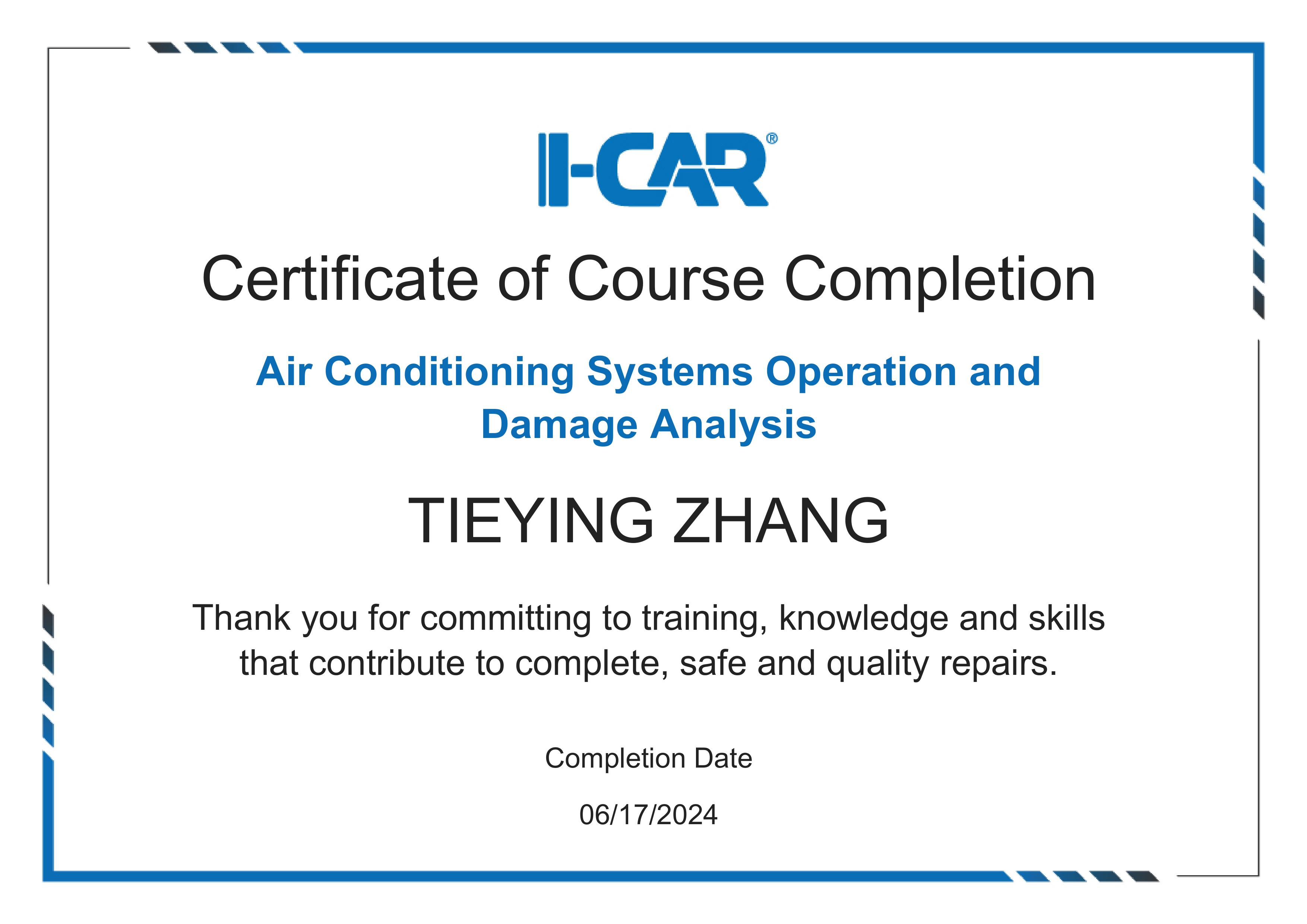 I-CAR Air Conditioning Systems Operation and Damage Analysis
